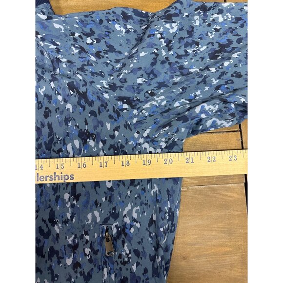 Athleta Brooklyn Bomber Jacket S Blue Camo Zip-Up Lightweight Polyester - Picture 7 of 7